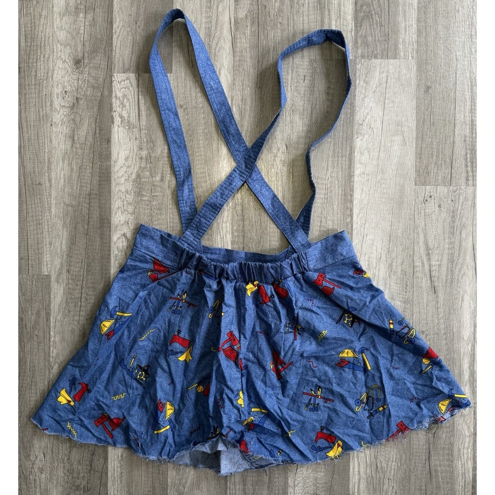 Spirit Halloween Chucky Costume skirt womens Medium 30" waist suspenders blue - Picture 13 of 16